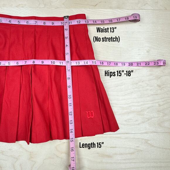 Vintage 1980s Red Pleated Mini Tennis Skirt - Picture 6 of 7